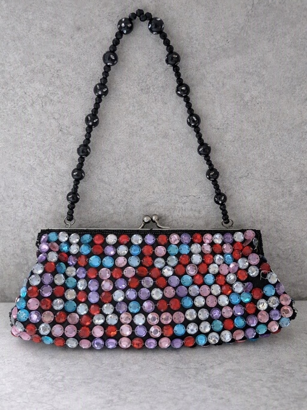 Multicolor Jeweled Beaded Evening Clutch